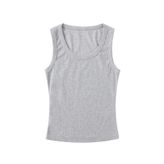 Merry See Düz Renk Kadın Kolsuz Bluz Crop Top Gri XL