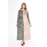 mervemoda Kadın Haki kadife elbise