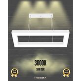 Mesita (Beyaz Kasa, Sarı Işık) Ledli Modern Sarkıt Linear LED Avize Salon Mutfak Oturma Odası Yatak Odası Antre Hol LED Dikdörtgen