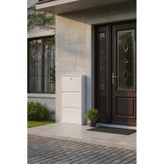 Metal Ayakkabılık 3 Lü Beyaz Kilitli Model Beyaz