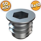 Metal Dübel 8x10 M6 Çinko ( 50 Adet)