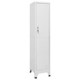 Metal Kilitlenebilir Depolama Dolabı Gri - 38 x 45 x 180 cm, Çelikten Yapılmış, Raflı ve Asma Çubuklu, Ofis, Spor Salonu, Garaj, Ev, Tasarım için İdealdir