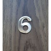 Metal Krom Kendinden Yapışkanlı Kapı Numarası No6 4.2 cm