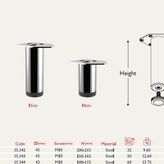 Metal Mobilya Ayağı Mat Krom Çap 42mm - 10cm (4 Adet)