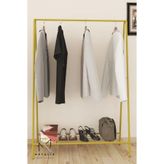 Metal Oval Telli Gold Butik Elbise Askılığı Konfeksiyon Ayakkabılıklı Elbise Askılığı – Raflı Askı