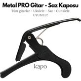 Metal-Yaylı Kapo | Akustik Gitar - Klasik Gitar - Elektro Gitar, Saz ve Ukulele ile Uyumlu Capo - siyah