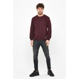 Metalic Erkek Bordo Basic Bisiklet Yaka Sweatshirt