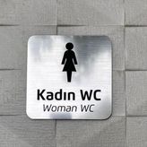 Metallice Silver Seri Kadın WC Yönlendirme Tabelası