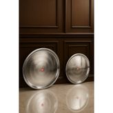 Metler Paslanmaz Çelik Sini 80 cm + 50 cm 2’li Set | Süper Kromajlı Büyük Sofra Yemek Servis Tepsisi
