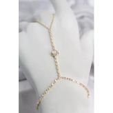 Mey İthalat® Gold Renk Pirinç Zirkon Taşlı Kalp Model Şahmeran