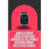 Mey İthalat Mey Ithalat® 49MM Akıllı Saat Amoled Ekranlı Kadın Erkek Kol Saati Plastik Kordon Yeni Nesil - Çok Renkli - Standart