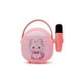 Mey İthalat Pembe Bluetooth Karaoke Mikrofonu, Ahşap Tripodlu - Renkli