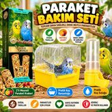 Meyveli Paraket Krakeri 2'li + Sarı Kuş Suluğu + Kuş Banyoluğu 3'lü Set - 3 adet