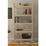 MFG AHŞAP 5 Raflı Ahşap kitaplık 150x75x30