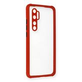 Mi 10 Lite Miami Şeffaf Silikon - Kırmızı
