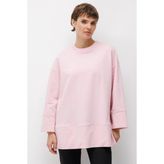 Micca Örme Kol ve Yırtmaç Detaylı Tunik Sweatshirt-Pembe - 1