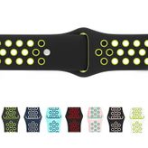 Microcase Amazfit Pace KY13 Lacivert Pembe Delikli Silikon Kordon Kayış