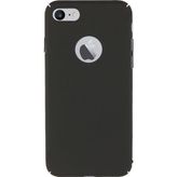 Microcase Apple iPhone 8 Köşeli Sert Rubber Tempered Cam + Siyah Kılıf