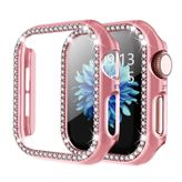Microcase Apple Watch 7 45Mm Elmas Taş Sert Rubber Kılıf - Pembe