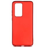 Microcase Huawei P40 Premium Matte Silikon Kılıf - Kırmızı