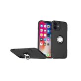 Microcase iPhone 12 Mini Yüzük Standlı Armor Silikon Kılıf - Siyah