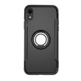 Microcase iPhone XR Yüzük Standlı Armor Silikon Kılıf - Siyah