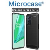 Microcase Oneplus 9 Pro Brushed Carbon Fiber Silikon Kılıf- Siyah