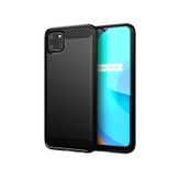 Microcase Realme C11 Brushed Carbon Fiber Silikon Kılıf - Siyah
