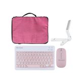Microcase Tablet Çanta + Bluetooth Klavye + Mouse + Tablet Standı - Pembe