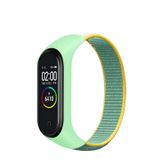 Microcase Xiaomi Mi Band 5 Kaliteli Hasır Örme Kayış Su Yeşili-sarı - Ky4