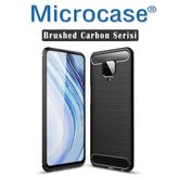 Microcase Xiaomi Redmi Note 9S Brushed Carbon Fiber Silikon Kılıf- Siyah