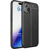 Microsonic Apple iPhone 15 Plus Kılıf Deri Dokulu Silikon Siyah
