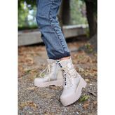 Mida Shoes Opix Bej Deri Kadın Bot
