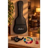 Midex Gk-40K Klasik Gitar Çantası Kaliteli Siyah Kılıf (Duvar Askısı Standı + 12 Pena)