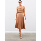 Midi Boy Saten Etek - Camel