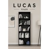 Midoser Lucas Serisi Siyah 5 Raflı Kitaplık