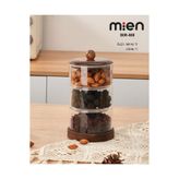 MİEN 3 Katlı Akasya Cam Şekerlik