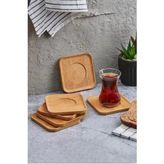 Mien Men370 Kare Bambu Çay Tabağı 6'Lı