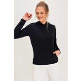 Mightee Kadın Siyah Kapsonlu Sweatshirt