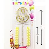 Mika Şeffaf 8 Rakam Gold Mum Set