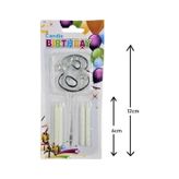 Mika Şeffaf 8 Rakam Gümüş Mum Set