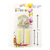 Mika Şeffaf Rakam Gold Mum 12Cm, 2