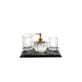 Mikasa Moor Siyah Clear 4 Parça Banyo Seti 30x21cm