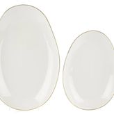 Mikasa Moor Triangular Gold 2'li 34x27 cm Oval Servis Tabağı