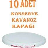 Mikasso 10 Adet Konserve Kapağı Beyaz 82 mm Silikonlu - Konserve Kavanoz Kapağı Orijinal Kapak Sbk Metal Bey