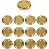 Mikasso 12 Adet Gold Kavanoz Kapağı – 38 mm (250 ml Kavanozlara Uyumlu) Metal Altın