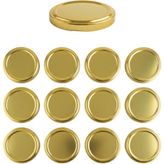 Mikasso 12 Adet Gold Kavanoz Kapağı – 63 mm (370 ml ve 210 ml Kavanozlara Uyumlu) Metal Altın