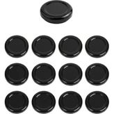 Mikasso 12 Adet Siyah Kavanoz Kapağı – 38 mm (250 ml Kavanozlara Uyumlu) Metal Siyah