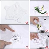 Mikasso 2 Adet Yıldız Şeklinde Vantuzlu Lavabo ve Küvet Tıkacı Süzgeç Beyaz Renk M-114 Plastik