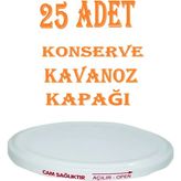 Mikasso 25 Adet Konserve Kapağı Beyaz 82 mm Silikonlu - Konserve Kavanoz Kapağı Orijinal Kapak Sbk Metal Bey